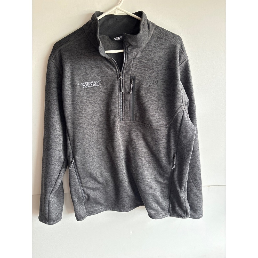 The North Face Mens Gray Pullover Fleece‎ Jacket NF0A47F7 pockets chest pocket